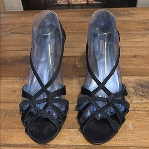 ANTONIO MELANI Black Heels with Intricate Straps